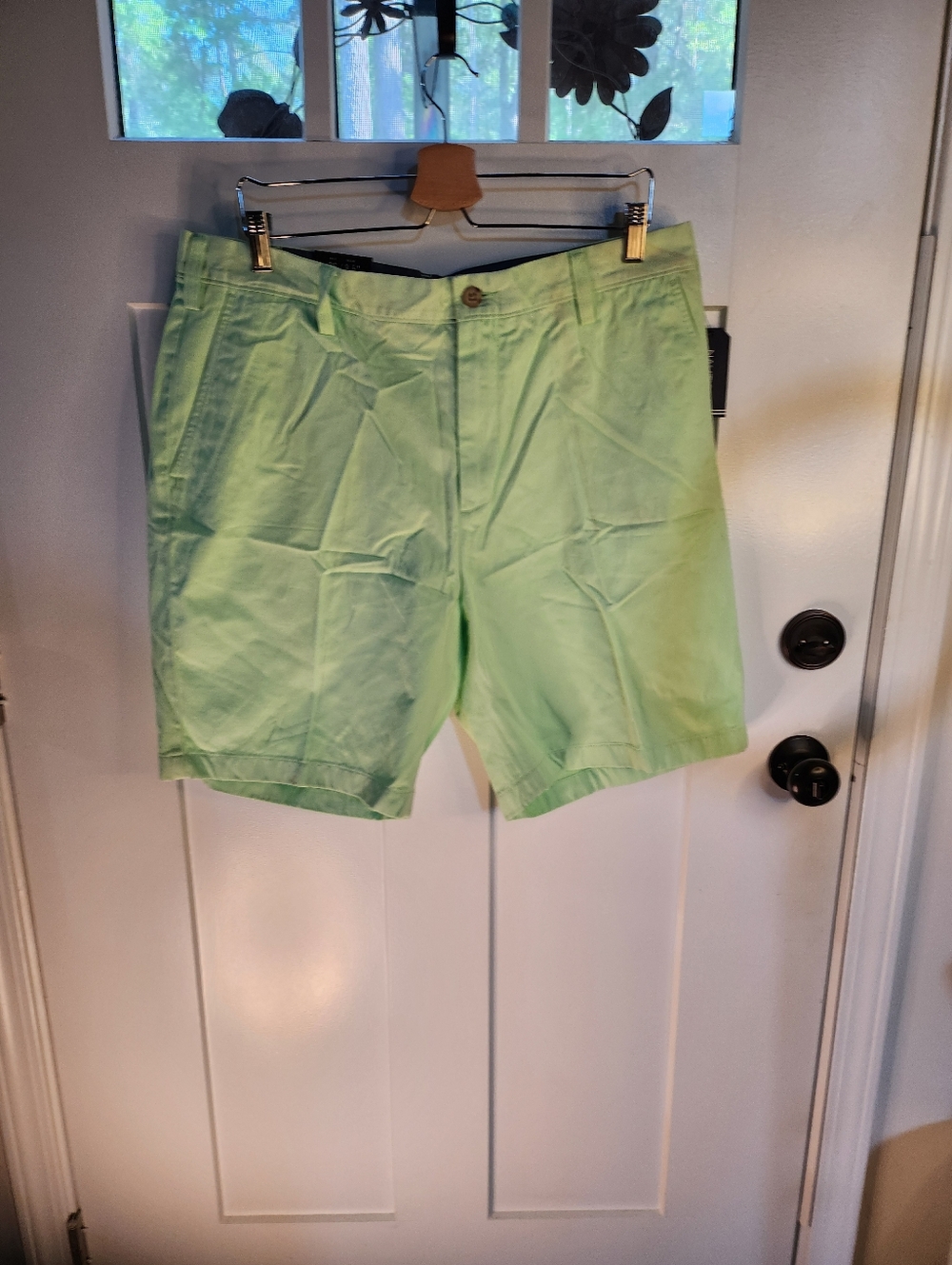 Nautica Light Green Flat Front Men's Shorts